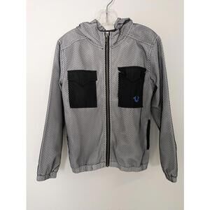 True Religion Boys Mesh Zip Hooded Jacket Size 6 Lightweight Spring